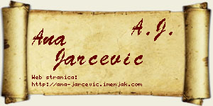 Ana Jarčević vizit kartica